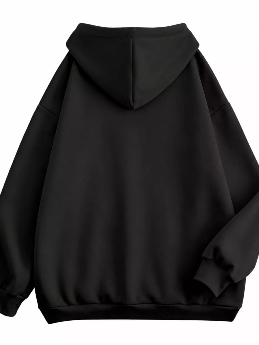 Full Size Oversized Solid Zip-Up Hoodie with Drawstring Plus Size