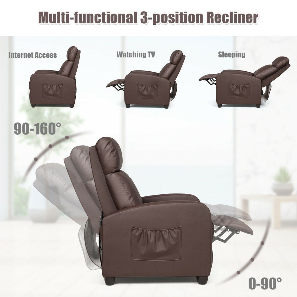 Recliner Sofa Wingback Chair with Massage Function
