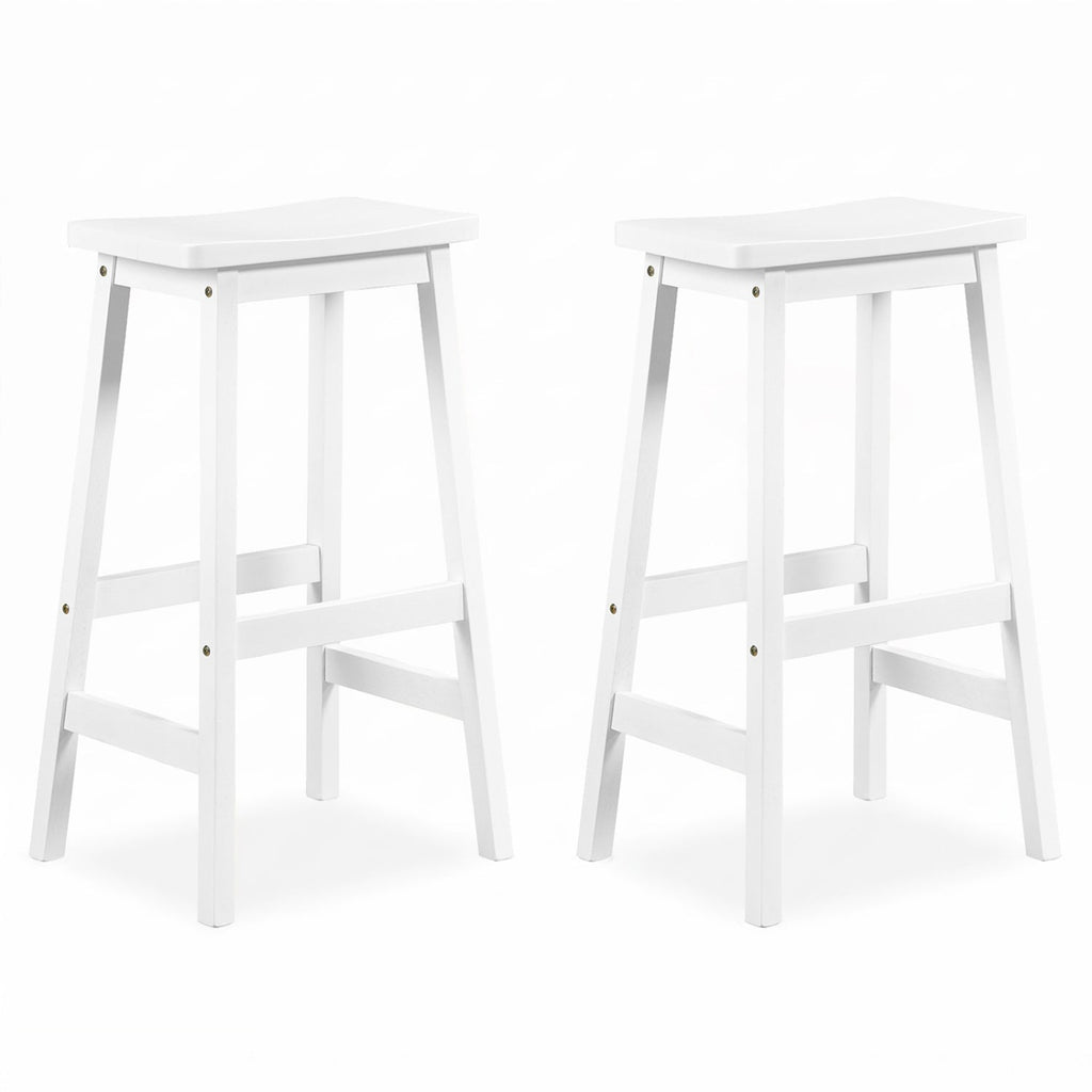 29" Saddle Seat Counter Height Stool Set of 2 with Footrests