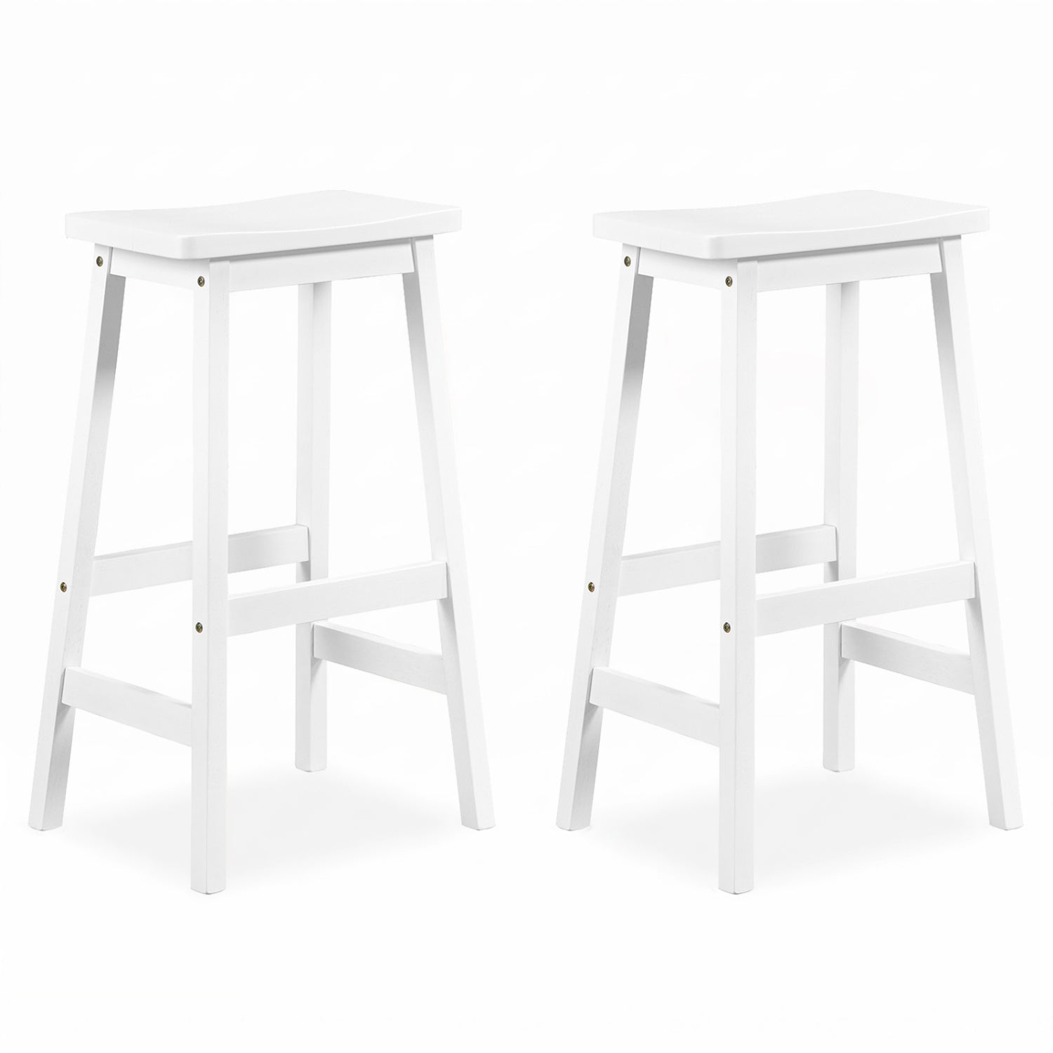29" Saddle Seat Counter Height Stool Set of 2 with Footrests