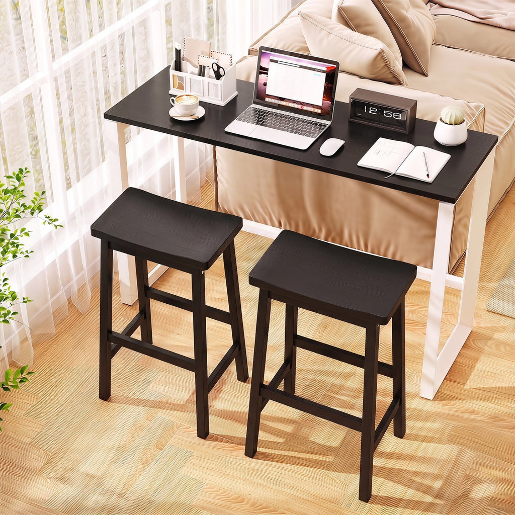 29" Saddle Seat Counter Height Stool Set of 2 with Footrests