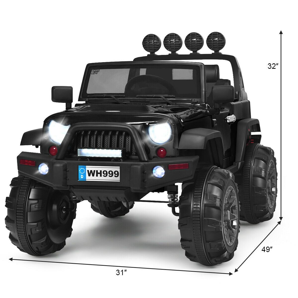 12V Kids Ride On Truck with Remote Control and Double Magnetic Door