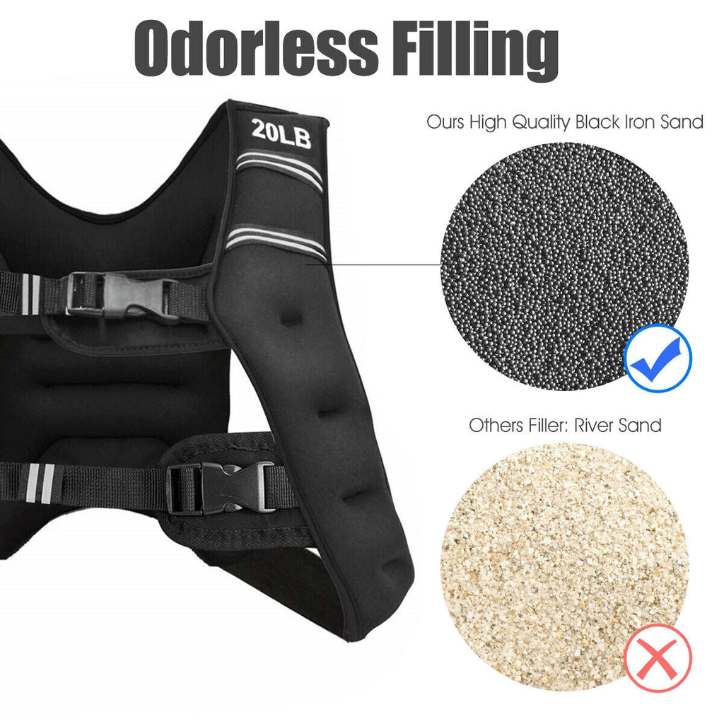 Training Weight Vest Workout Equipment with Adjustable Buckles and Mesh Bag