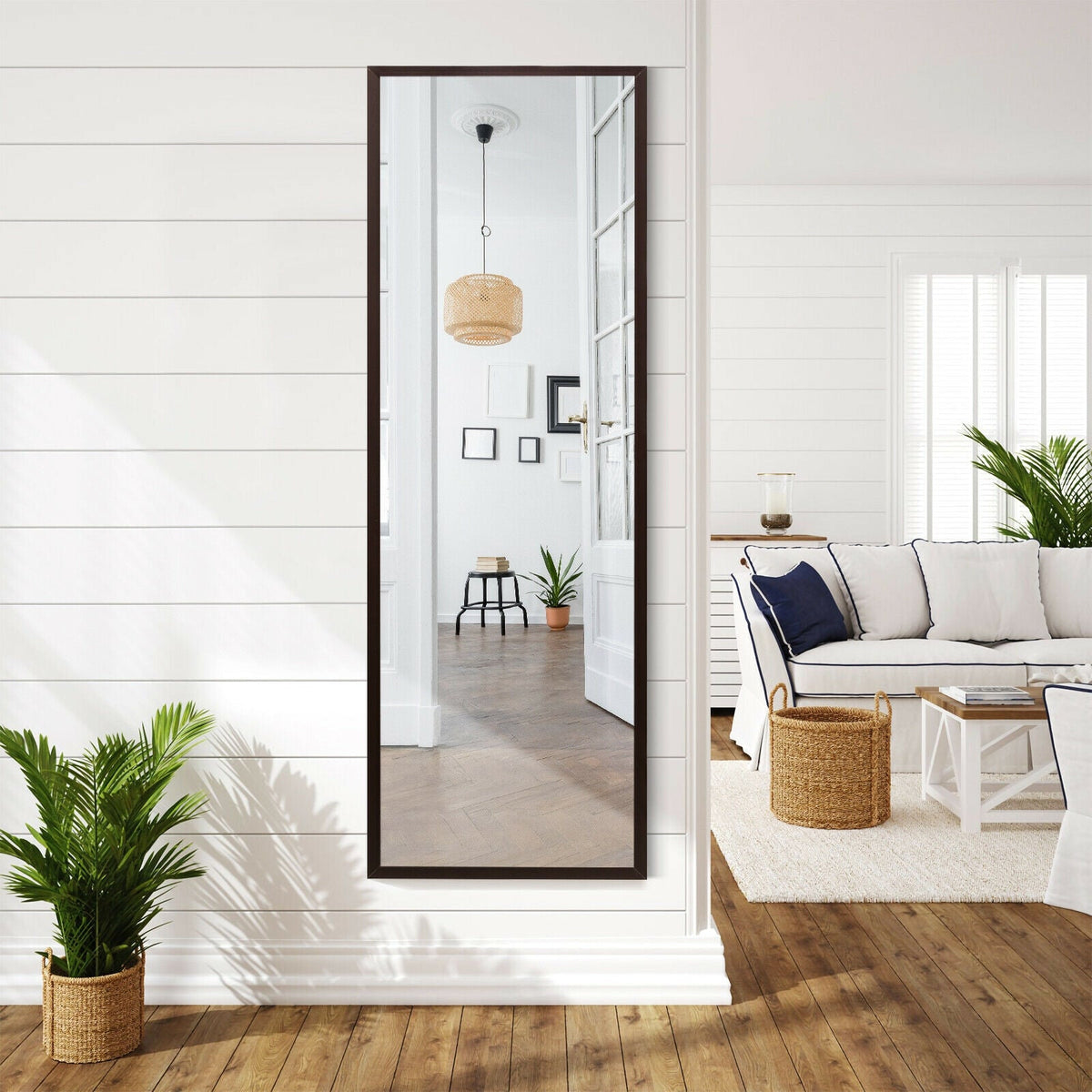 Full Length Metal Door Mirror with Adjustable Hook