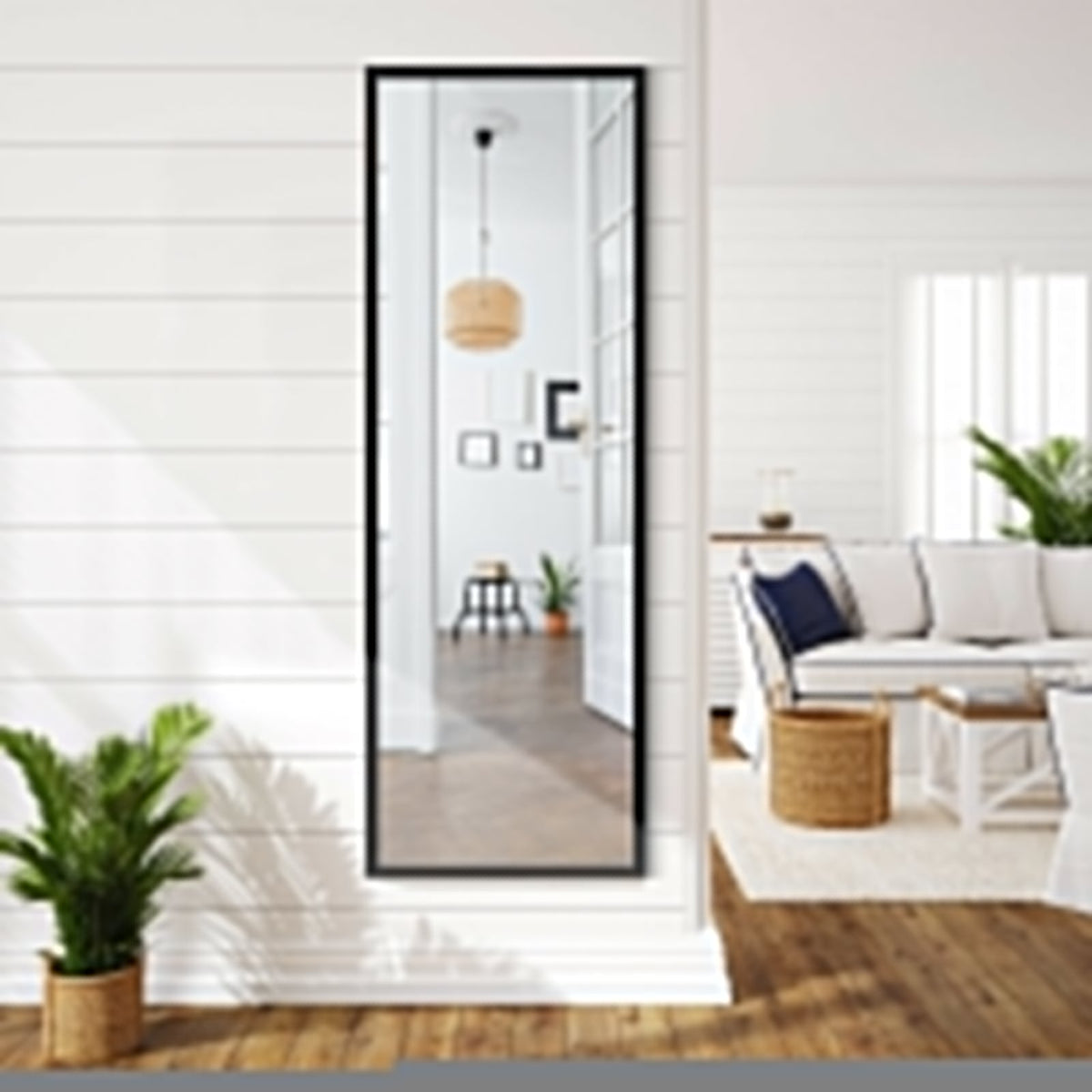 Full Length Metal Door Mirror with Adjustable Hook