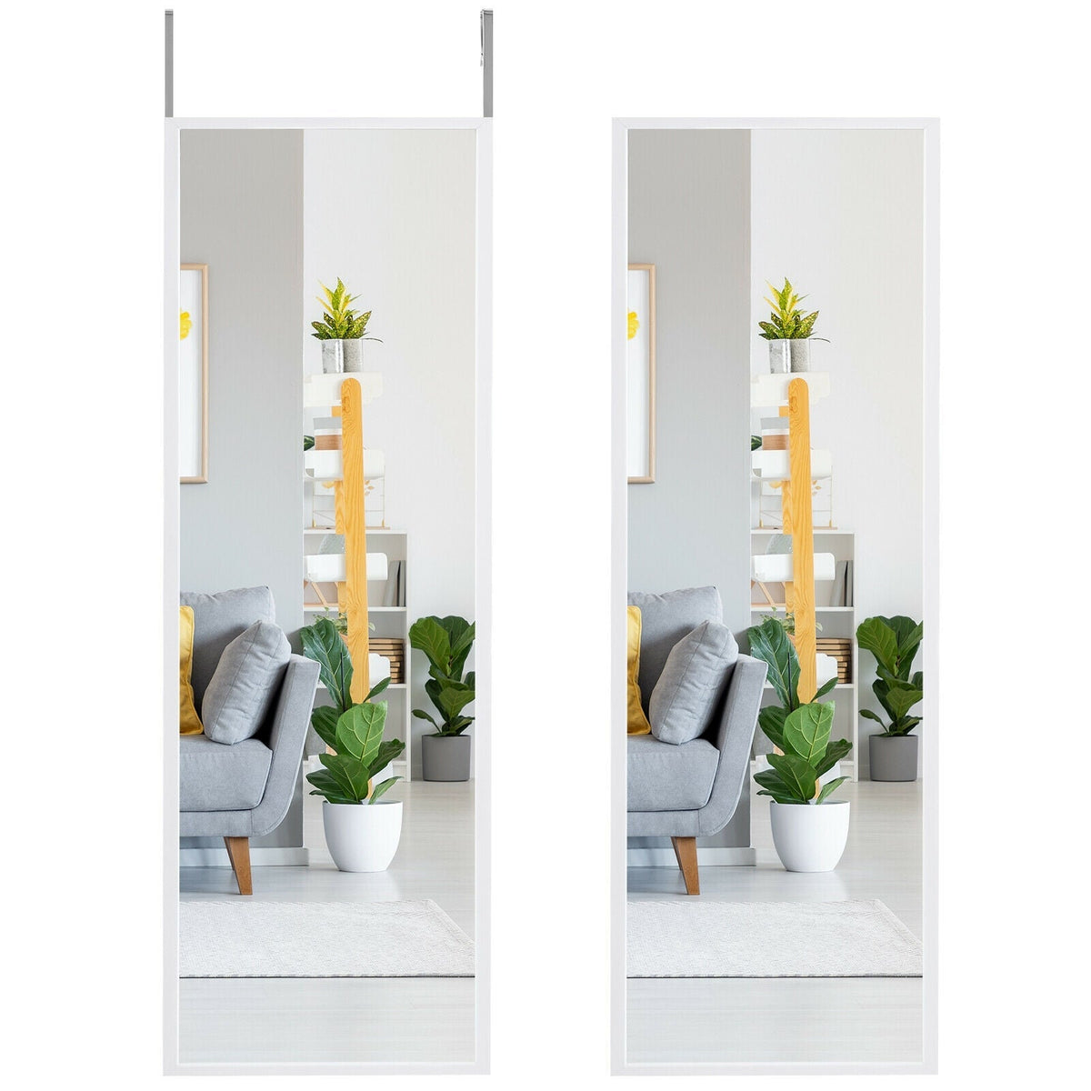 Full Length Metal Door Mirror with Adjustable Hook