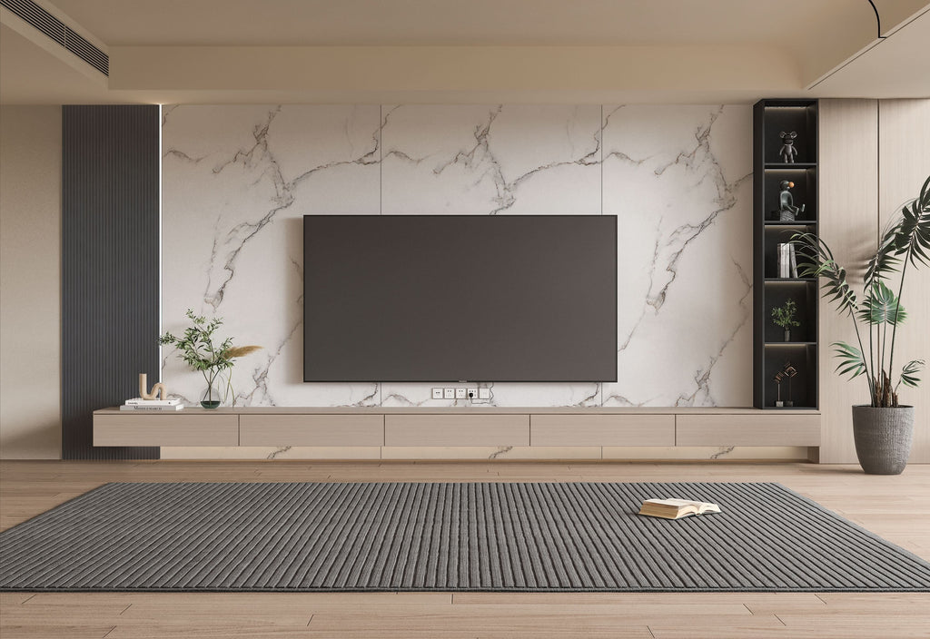 Calacatta White Marble PVC Wall Panel - Waterproof (4x8 ft, 32 sq. ft)