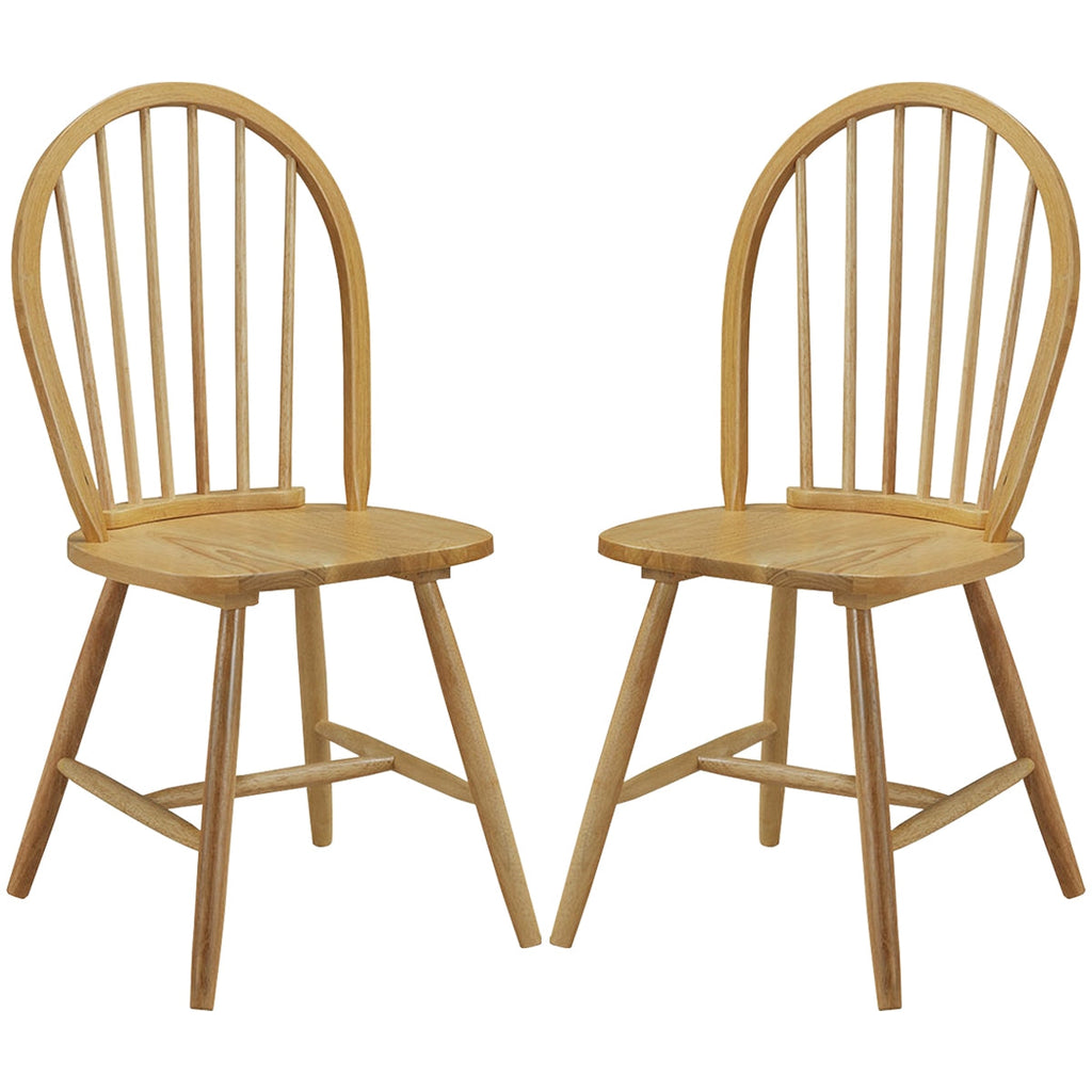 Set of 2 Vintage Windsor Wood Chair with Spindle Back for Dining Room