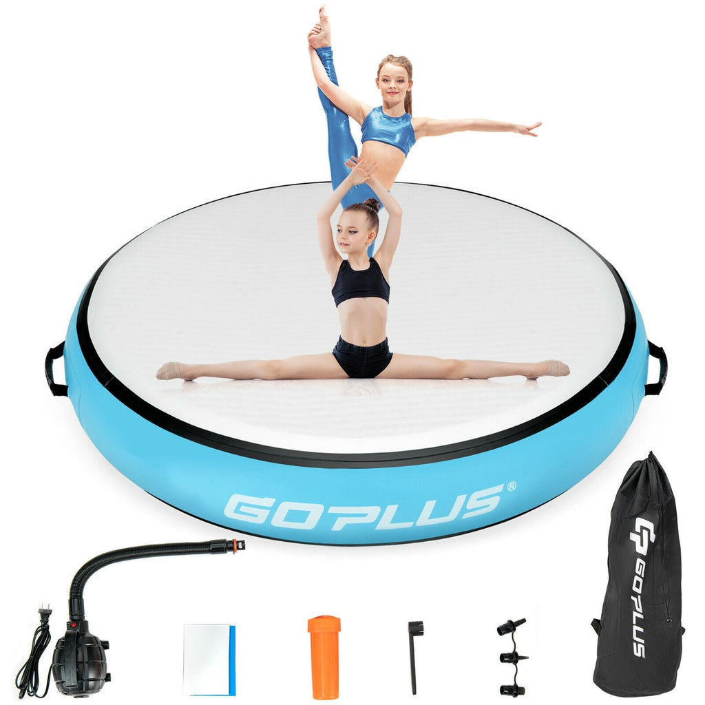 40 Inch Inflatable Round Gymnastic Mat with Electric Pump