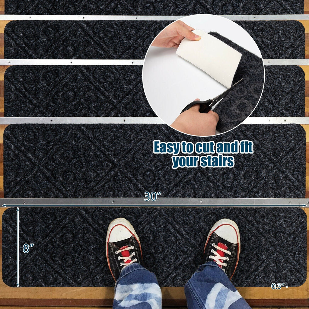 15Pcs Indoor Non-Slip Stair Carpet Mats for Wooden Steps