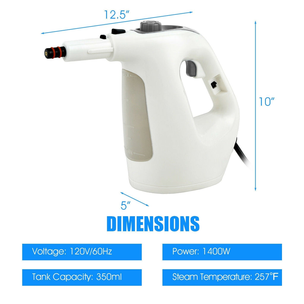 1400W Multipurpose Pressurized Steam Cleaner With 17 Pieces Accessories