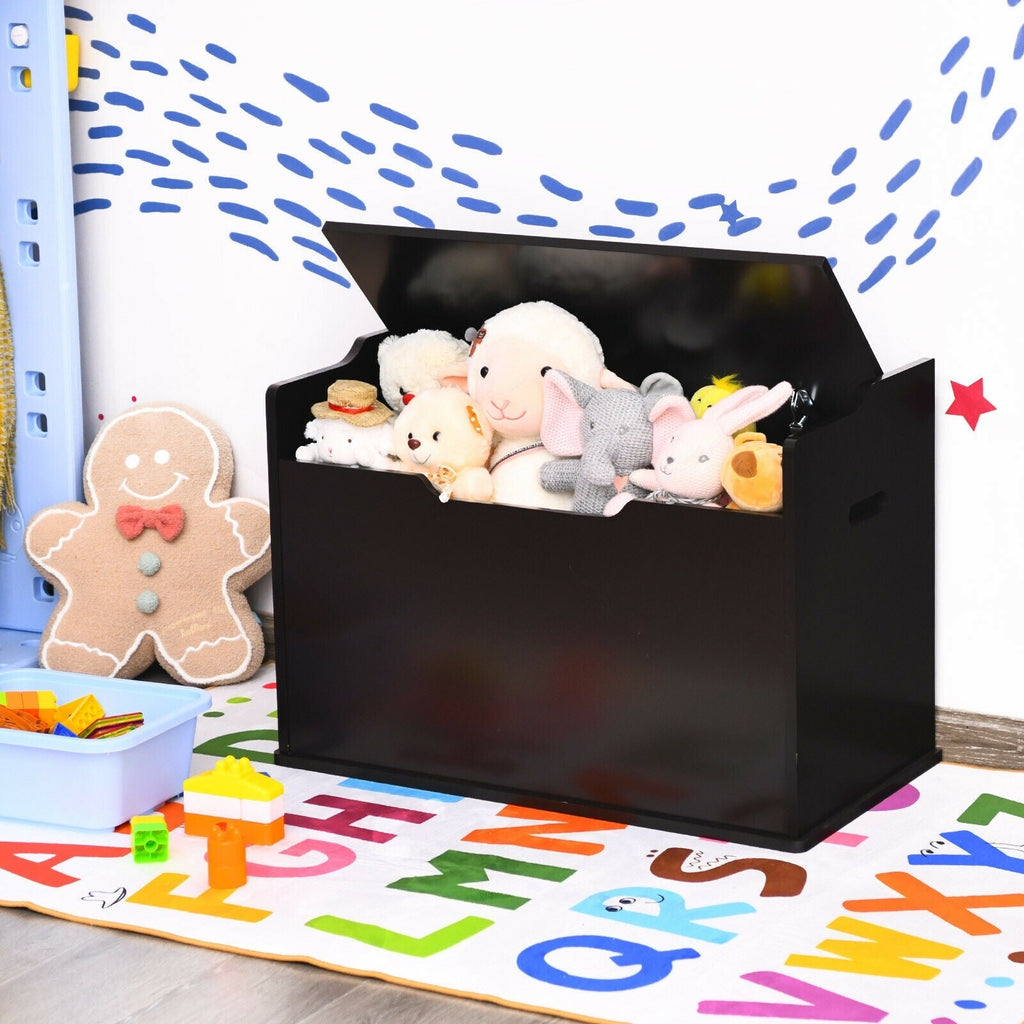 Kids Toy Wooden Flip-top Storage Box Chest Bench with Cushion Hinge