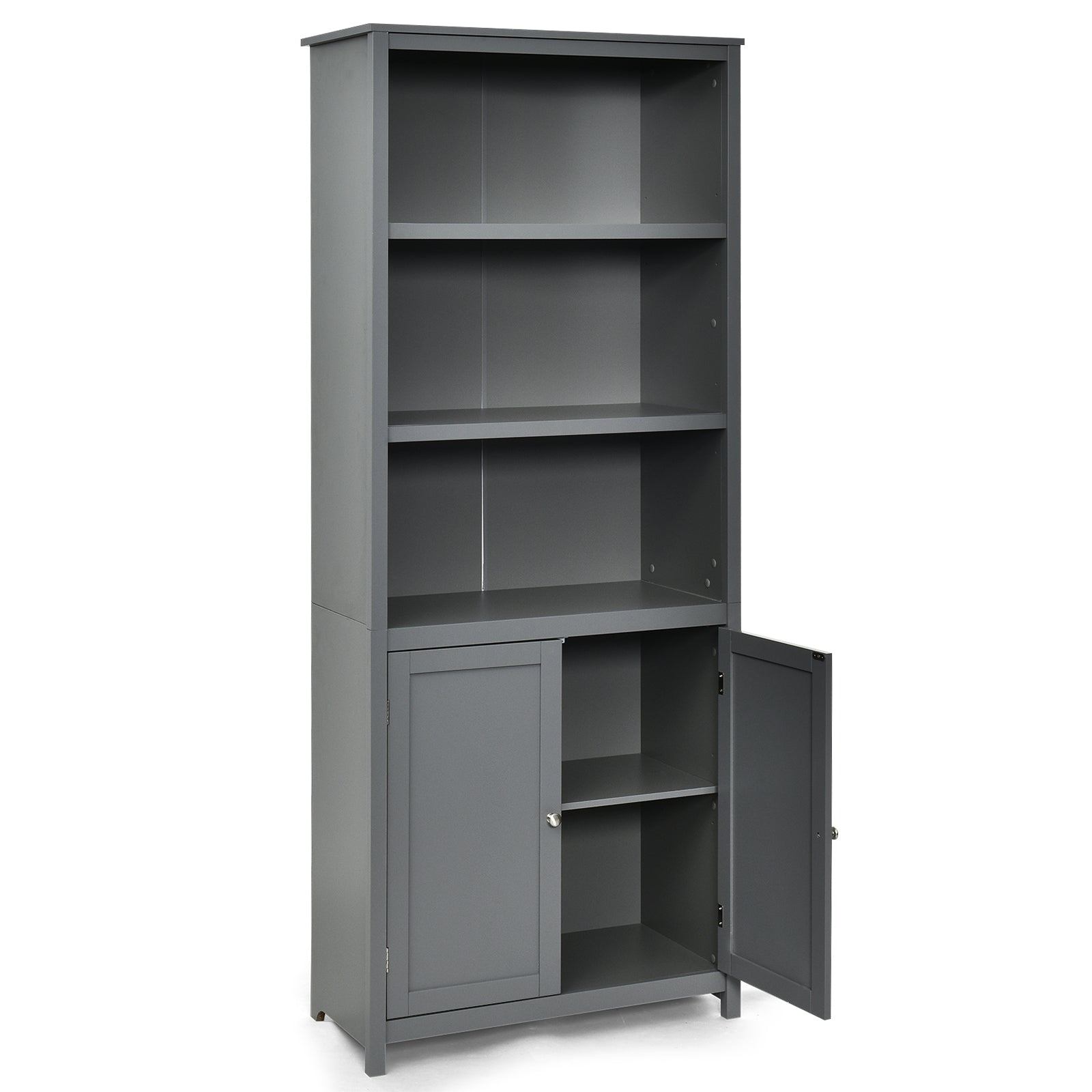 Bookcase Shelving Storage Wooden Cabinet Unit Standing Display Bookcase with Doors