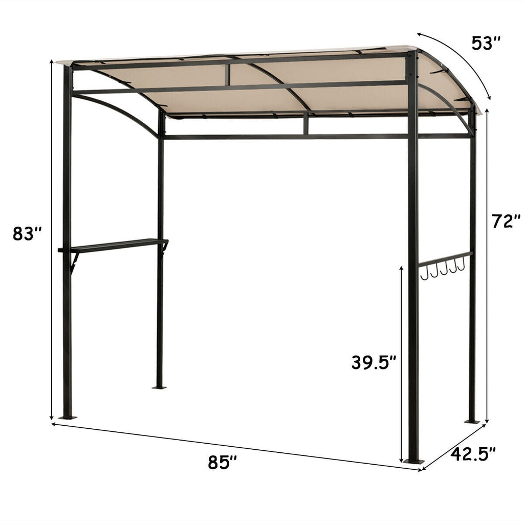 7 x 4.5 Feet Grill Gazebo Outdoor Patio Garden BBQ Canopy Shelter-Brown
