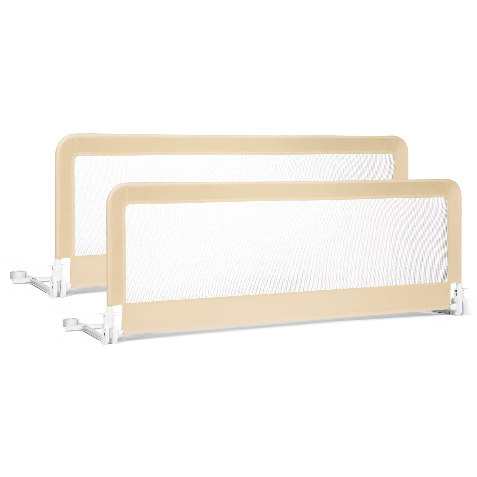 59 Inch Folding Breathable Baby Bed Rail Guard with Safety Strap