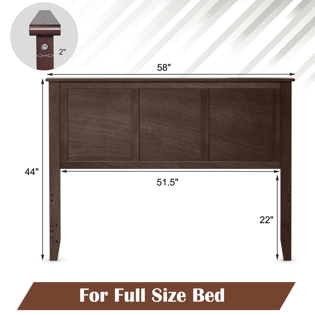 Full Wood Headboard Flat Panel with Pre-drilled Holes and Height Adjustment