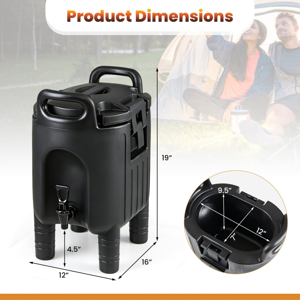 2.6 Gal Insulated Beverage Dispensers Set of 4 with Handles
