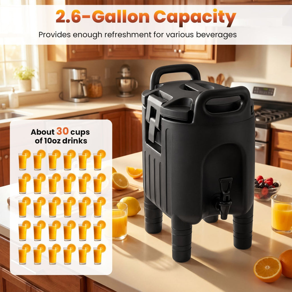 2.6 Gal Insulated Beverage Dispensers Set of 4 with Handles