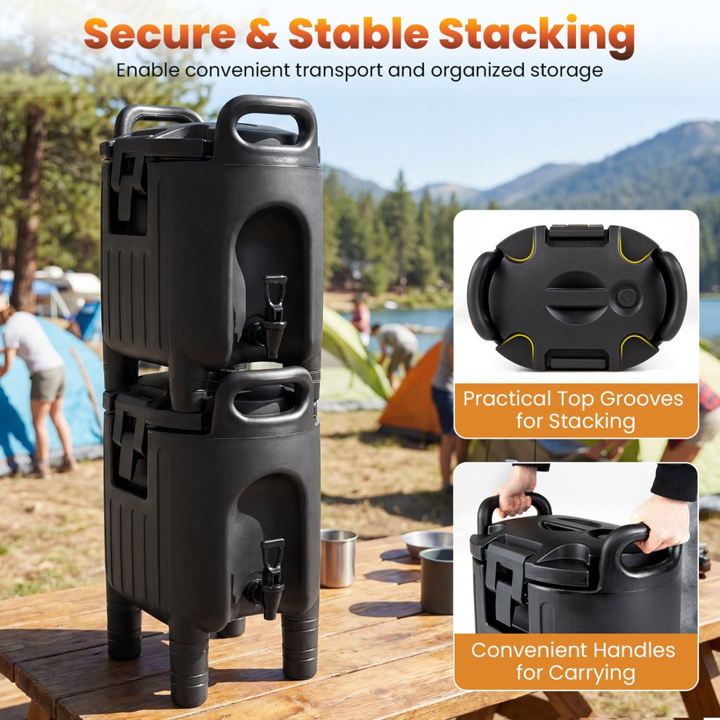 2.6 Gal Insulated Beverage Dispensers Set of 4 with Handles