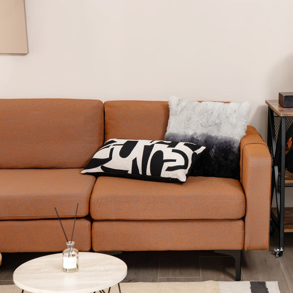 Modular 3-Seat L-shaped Sectional Sofa with Reversible Chaise and 2 USB Ports-Green