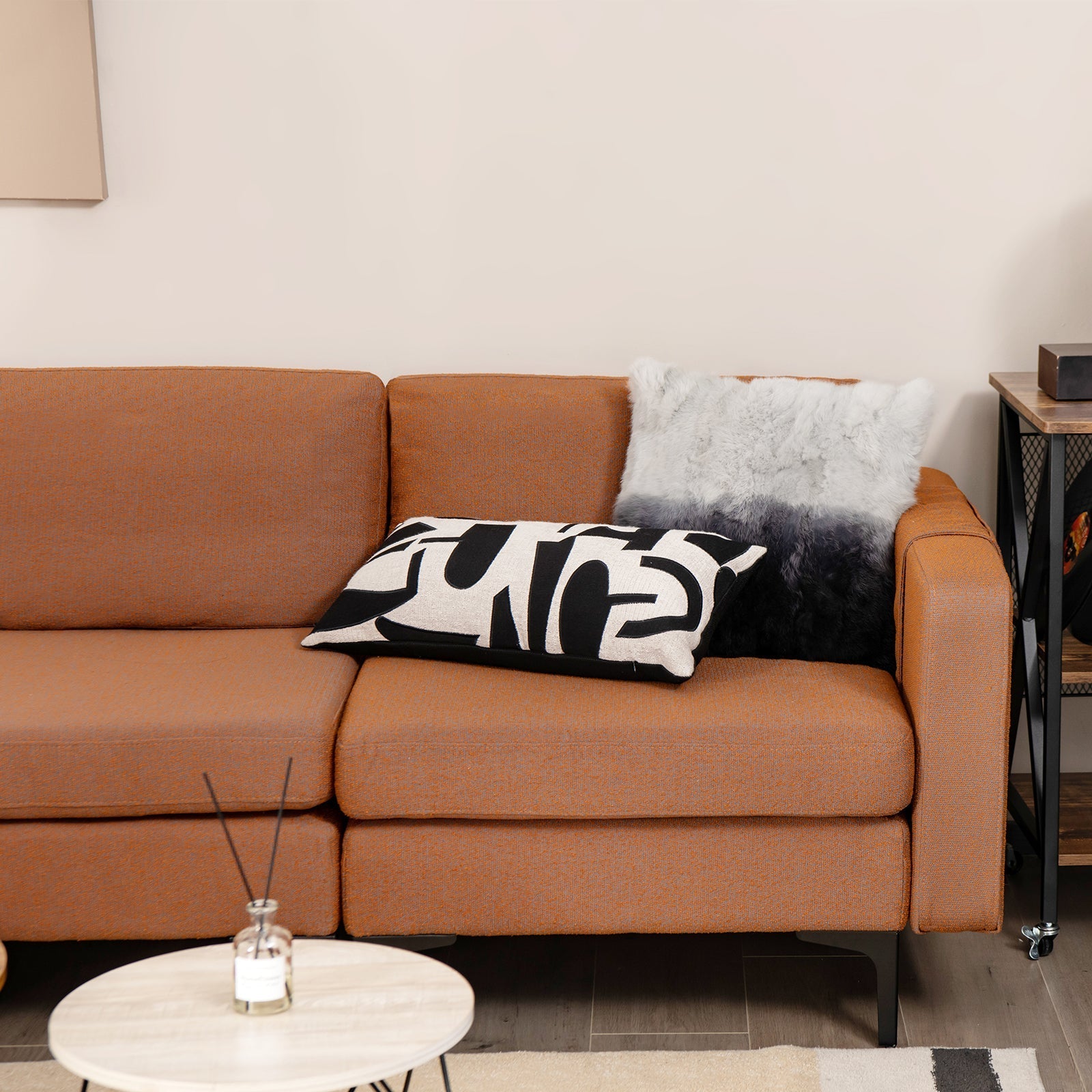 Modular 3-Seat L-shaped Sectional Sofa with Reversible Chaise and 2 USB Ports-Green