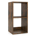 2 Cube Bookshelf with Back Guardrail for Living Room Bedroom