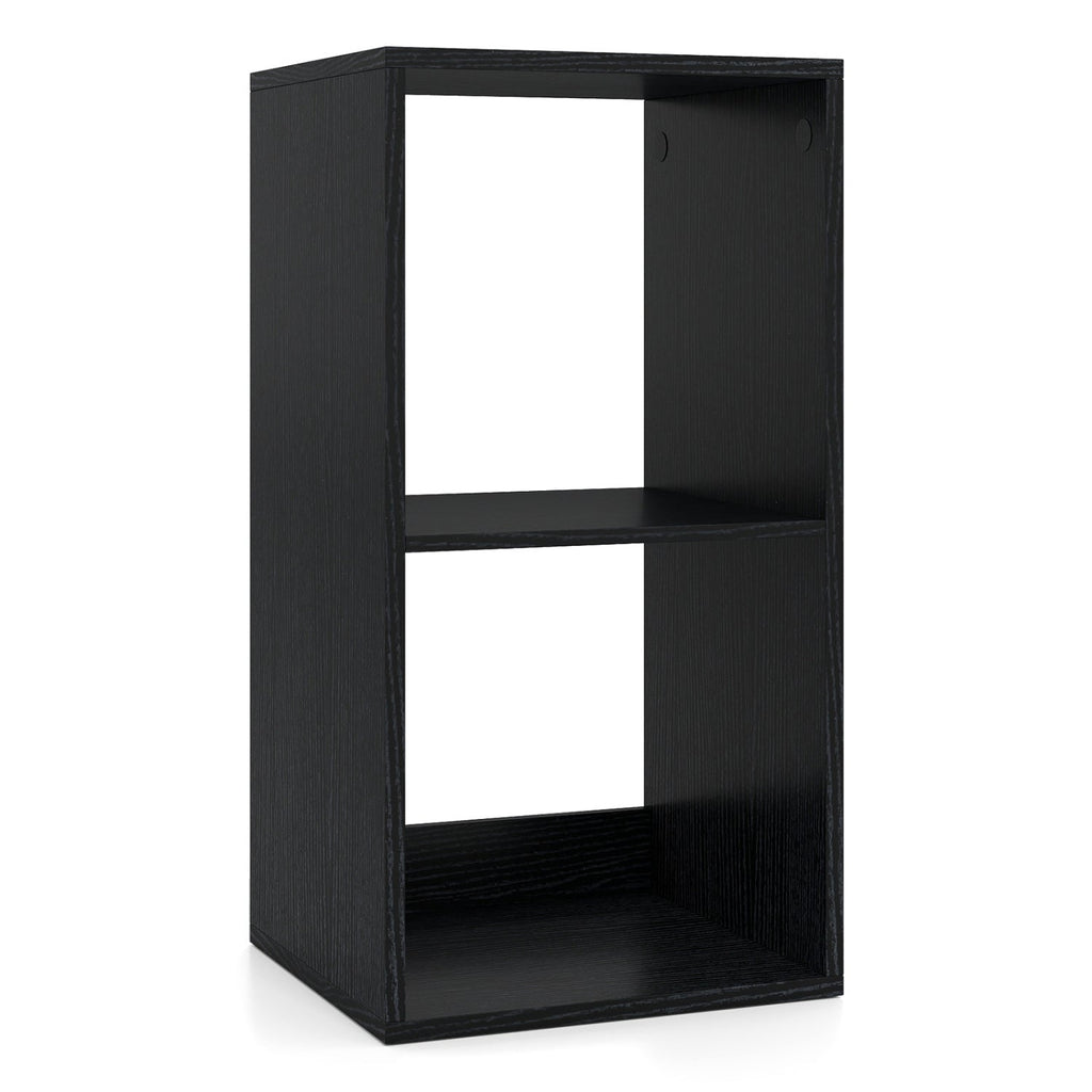 2 Cube Bookshelf with Back Guardrail for Living Room Bedroom