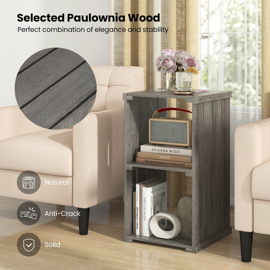 2-Cube Storage Shelf with Open Back and 3-Tier Shelf