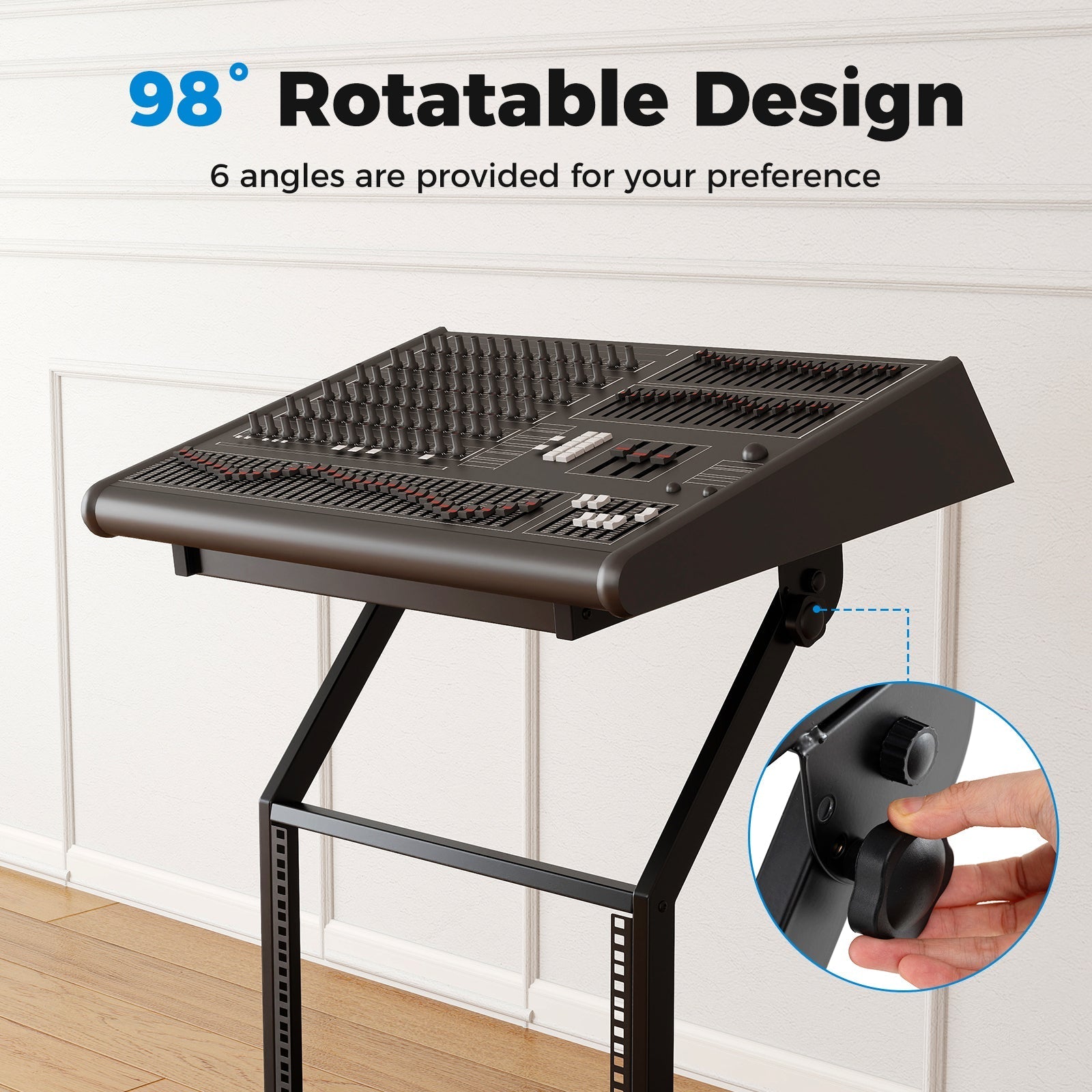 2 Layer Professional Audio Rack Mount with Adjustable Crossbars