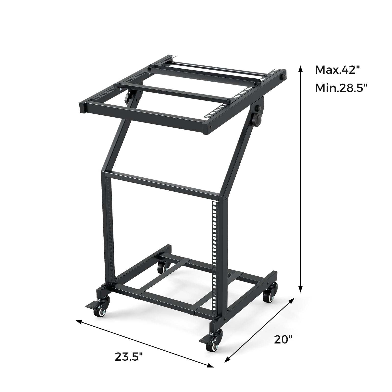 2 Layer Professional Audio Rack Mount with Adjustable Crossbars