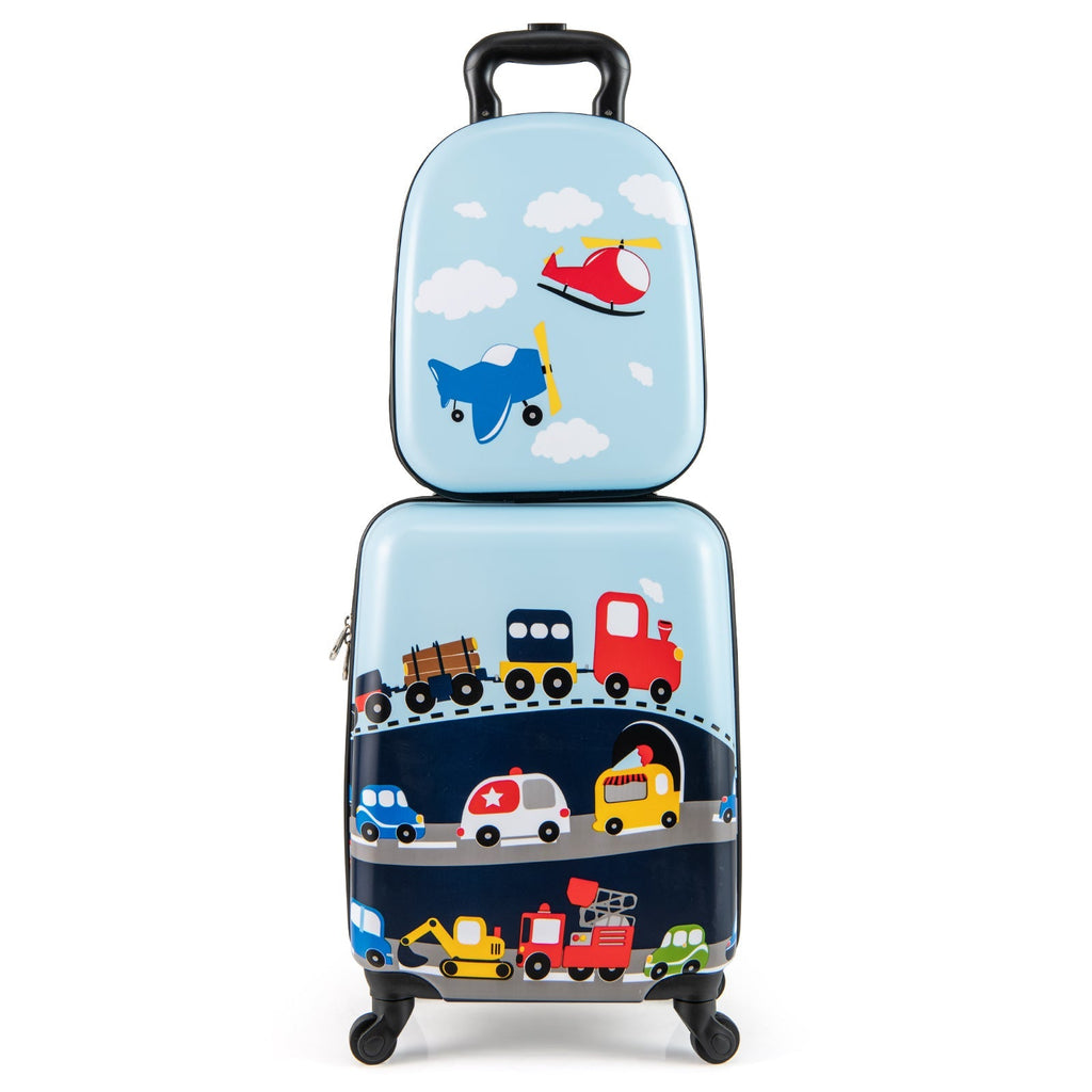 2 PCS Kid Luggage Set With Spinner Wheels for Children Boys Girls