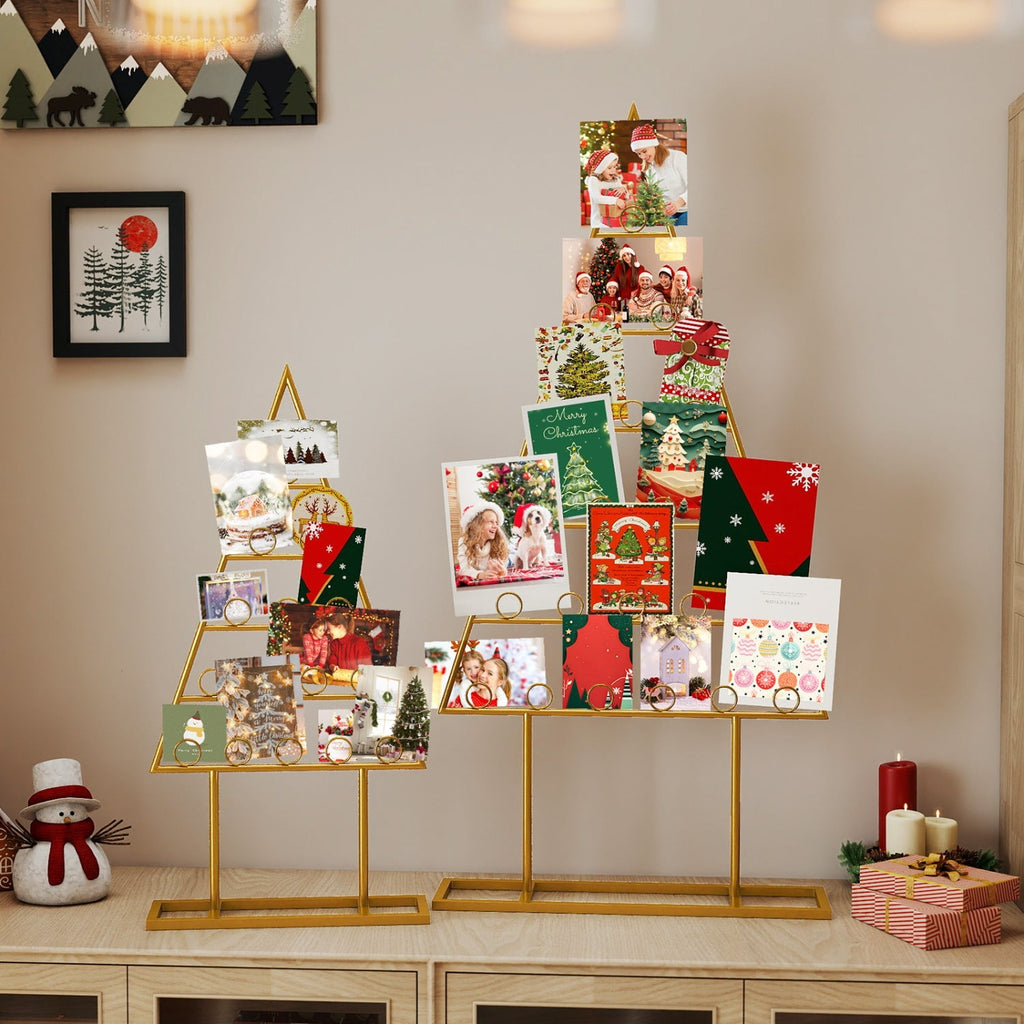 Christmas Tree Photo Holder with 36 Clips - 2 Pack Set