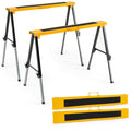 Folding Saw Horses with 12 Adjustable Heights - 2 Pack