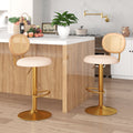 2 Pieces Bar Chairs with PE Rattan Backrest-360°Swivel and Height Adjustable