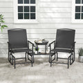 2-Seater Outdoor Glider Bench with Center Table