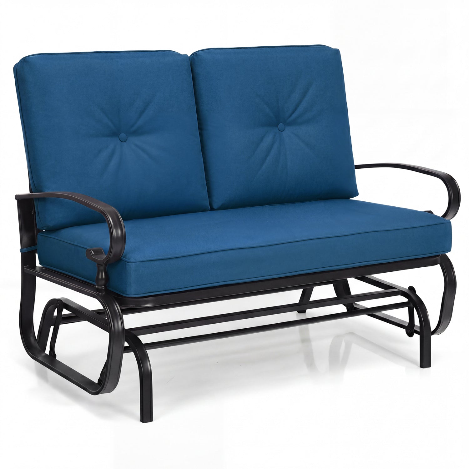 2 Seats Outdoor Swing Glider Chair with C