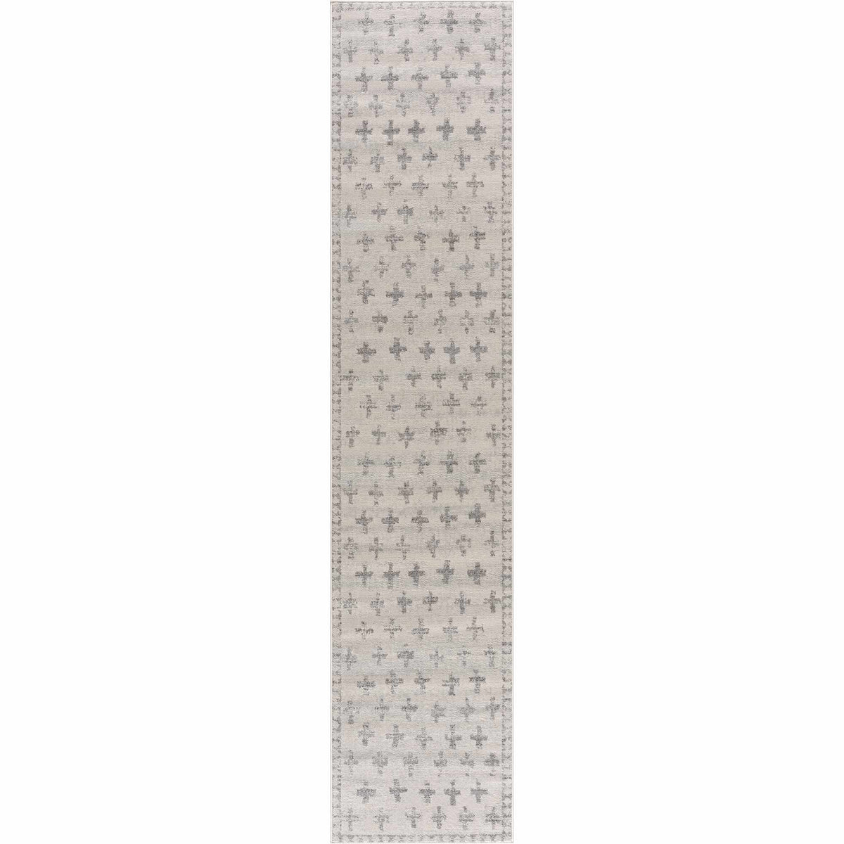 Tigris Swiss Cross Ivory&Gray Area Rug - Clearance