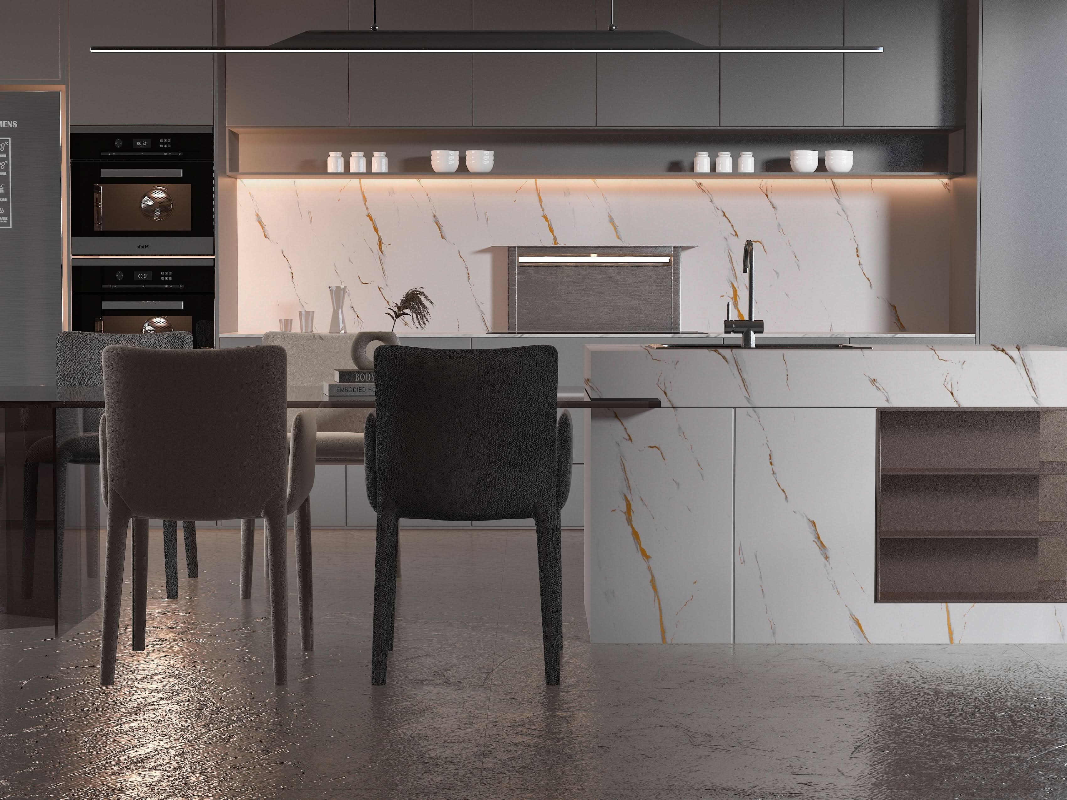Caramel Vein PVC Marble PVC Wall Panel - Waterproof (4x8 ft, 32 sq. ft)