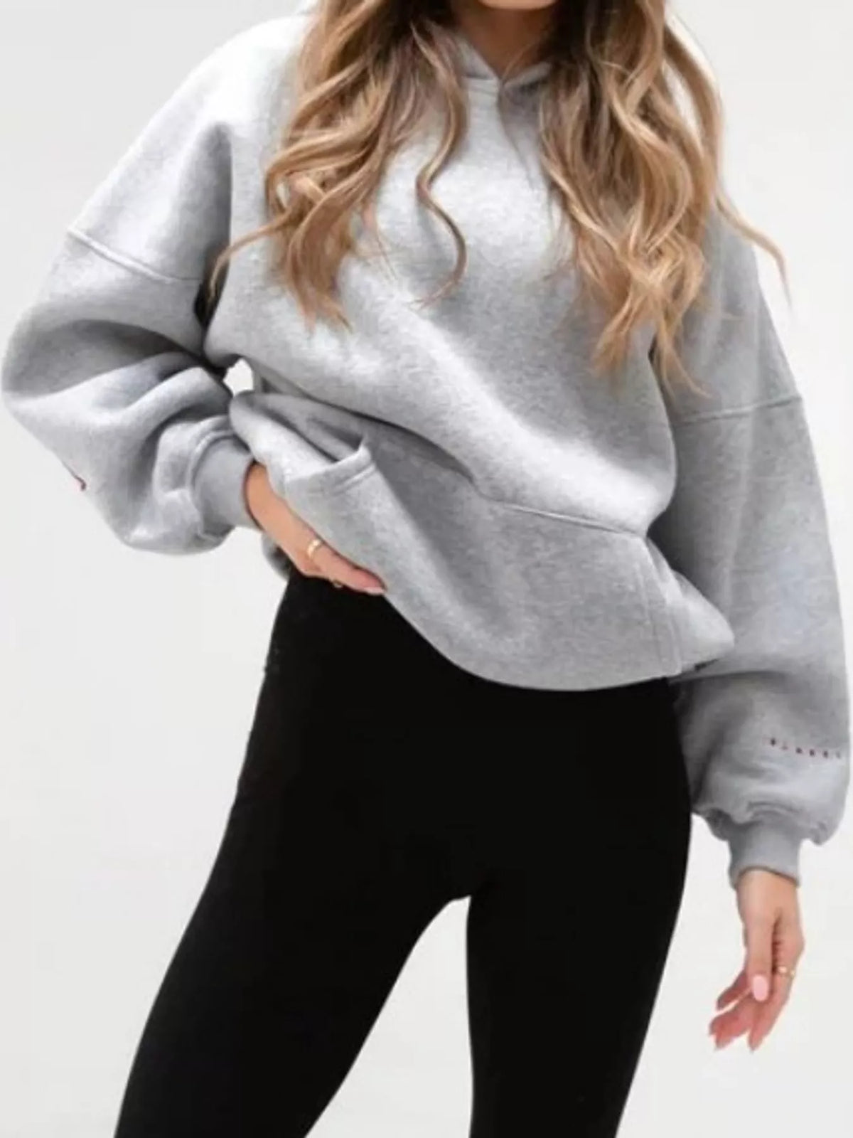 Letter Back Hoodie with Kangaroo Pocket