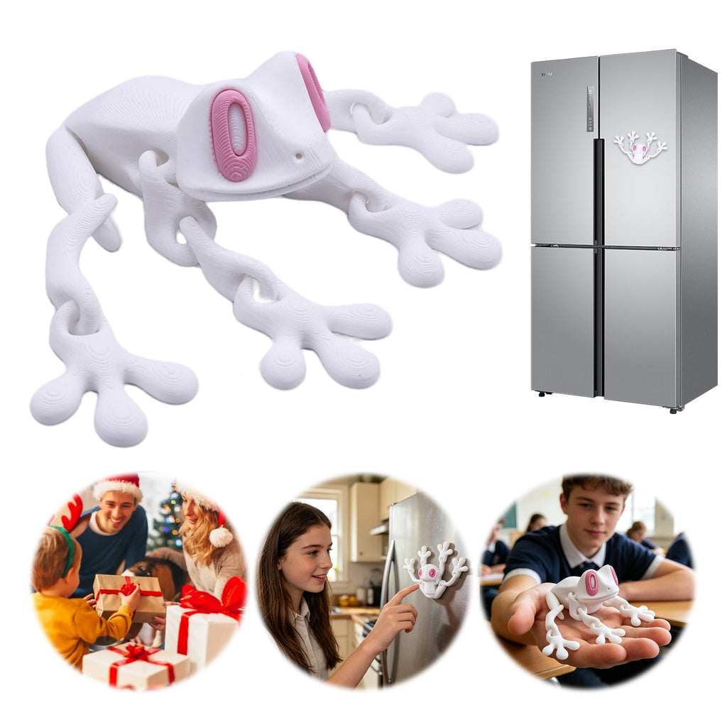 Large 3D Printed Frog Fridge Magnet, Articulated Tree Frog Magnetic Refrigerator Decoration, Cute Animal Magnet For Kitchen Locker Office Decor