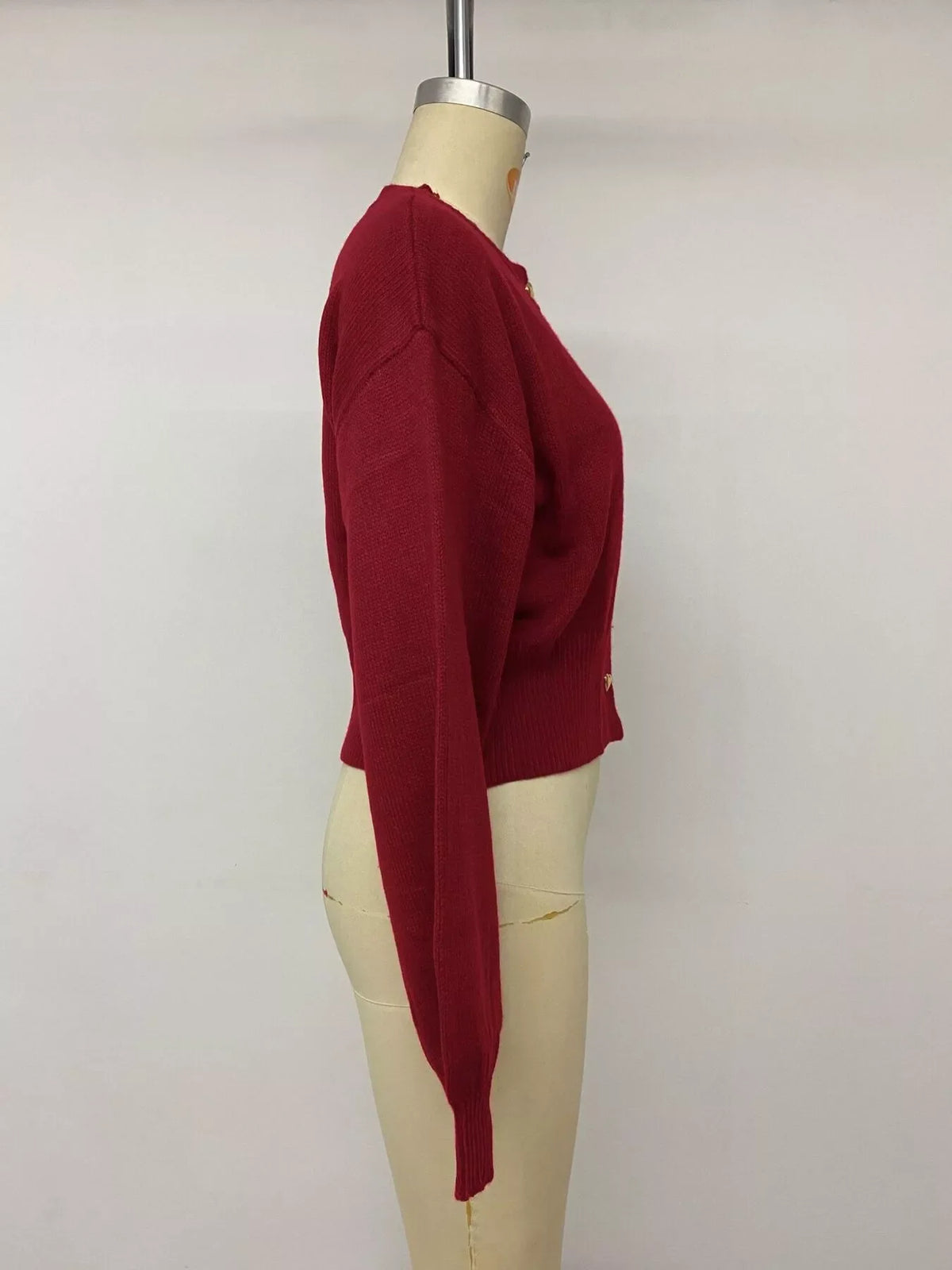 Heart-Button Knit Cardigan
