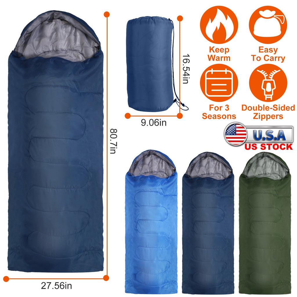 Camping Sleeping Bag for 3-Season Outdoor Use