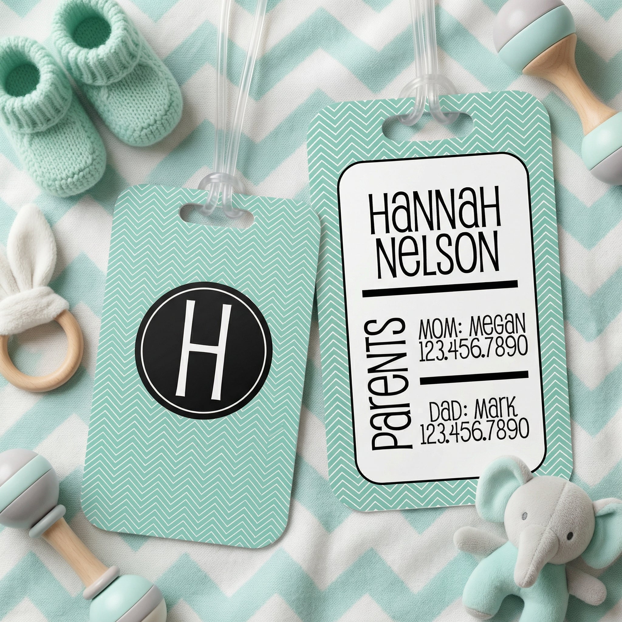 Personalized Diaper Bag Tag - Custom Name Label | Durable Aluminum Baby Accessory