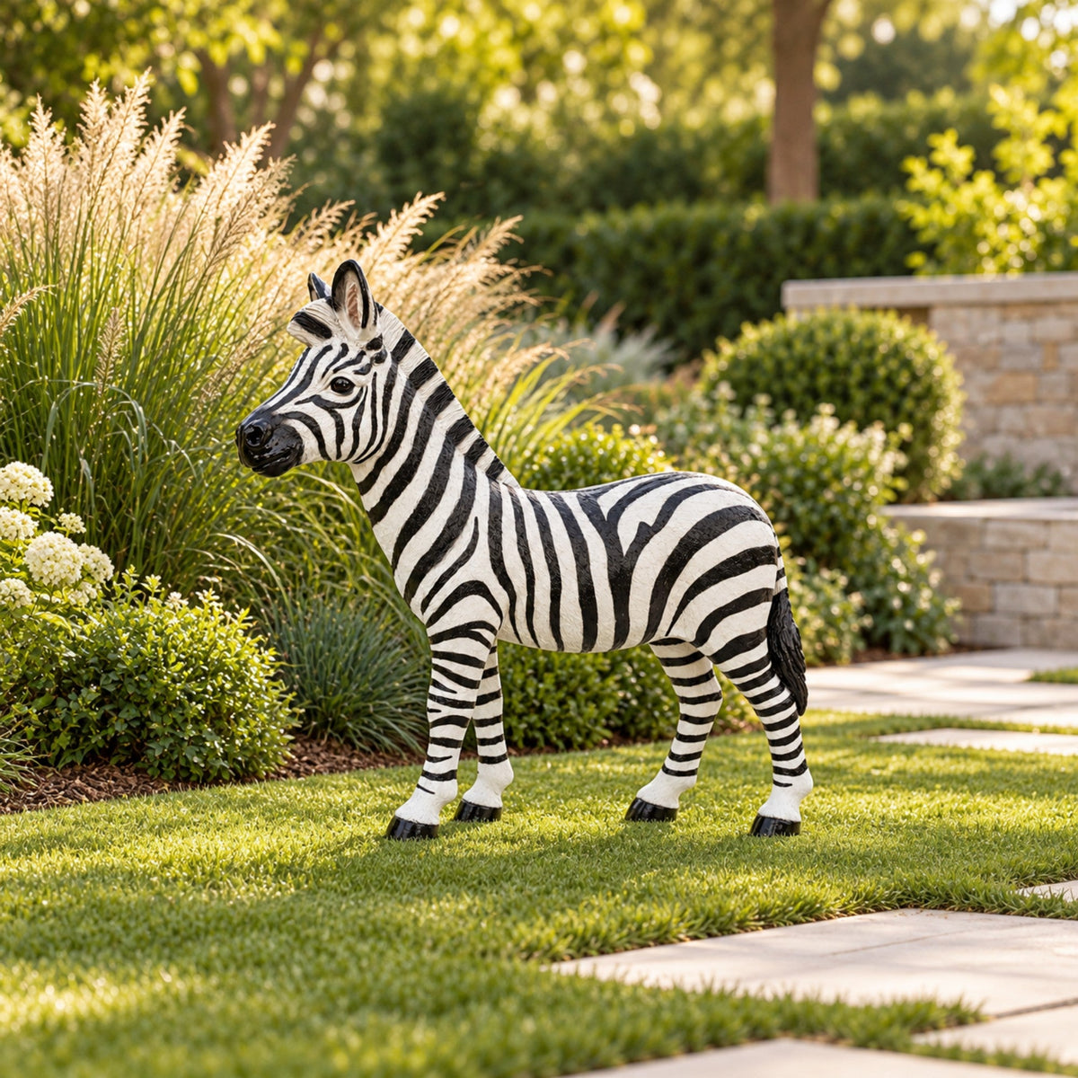 Standing Zebra Garden Statue 27.56 Inch
