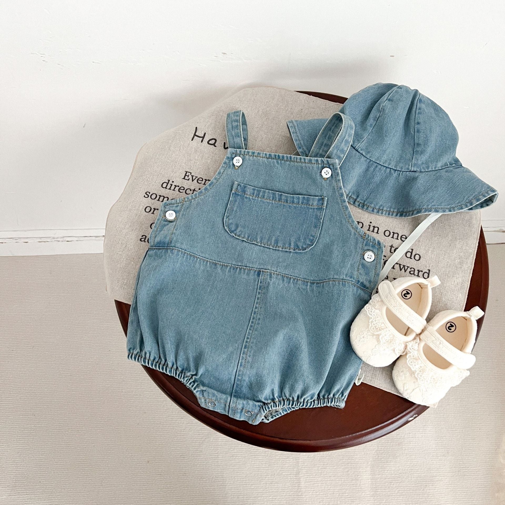Korean-style Baby Denim Suspender Bib Overalls