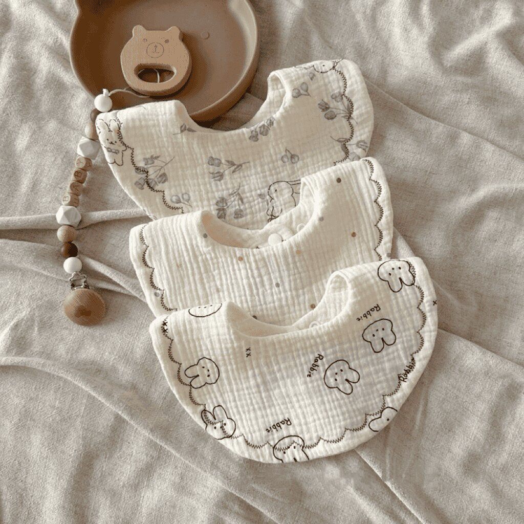 Newborn Bib For Boys And Girls Absorbent Made Of Six-layer Pure Cotton