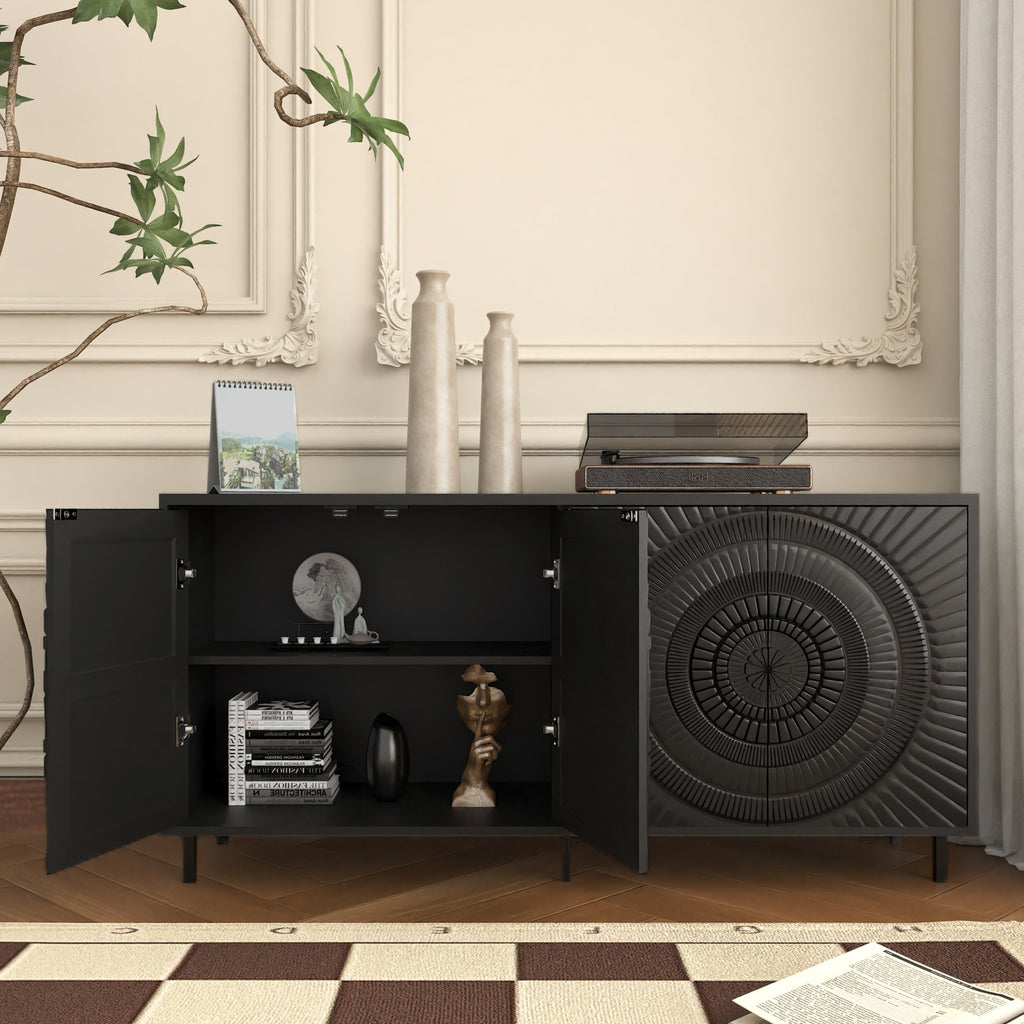 Modern Sideboard with Adjustable Shelves - Particle Board