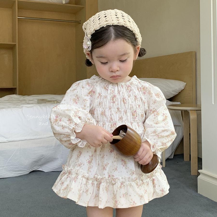 Baby Floral-print One-piece Romper For Outdoor Wear