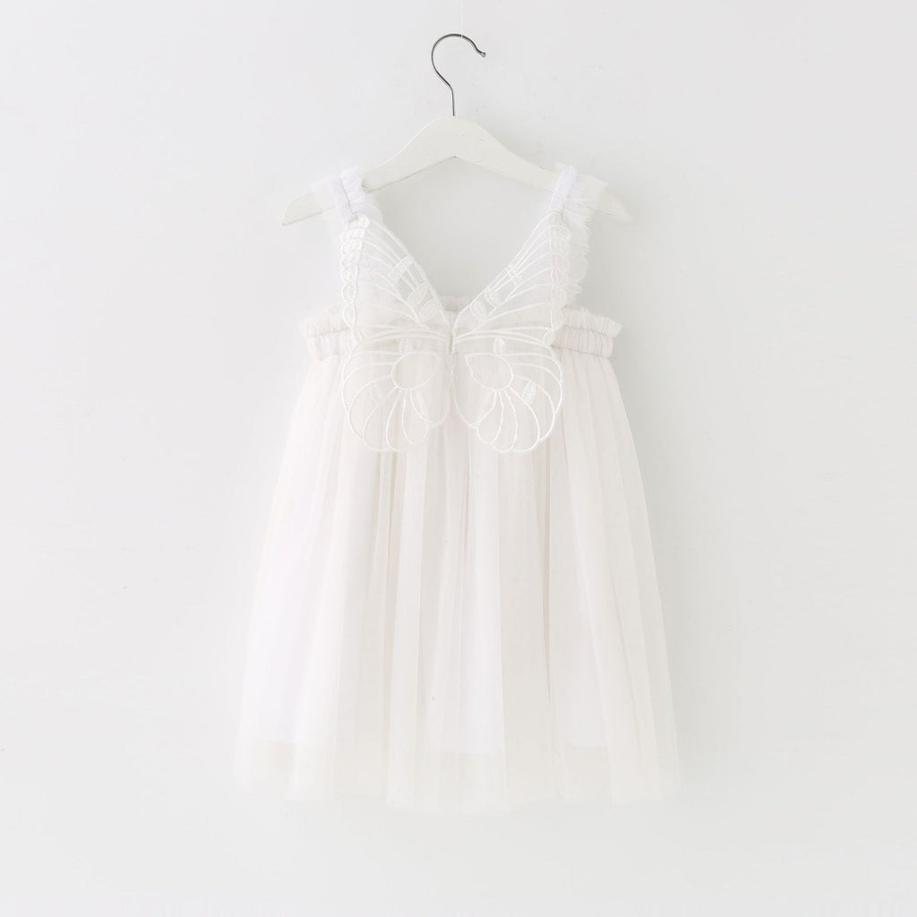 Children's Mesh Dress Sling Birthday Dress Pettiskirt Three-dimensional Angel Wings Fairy Fashionable Skirt