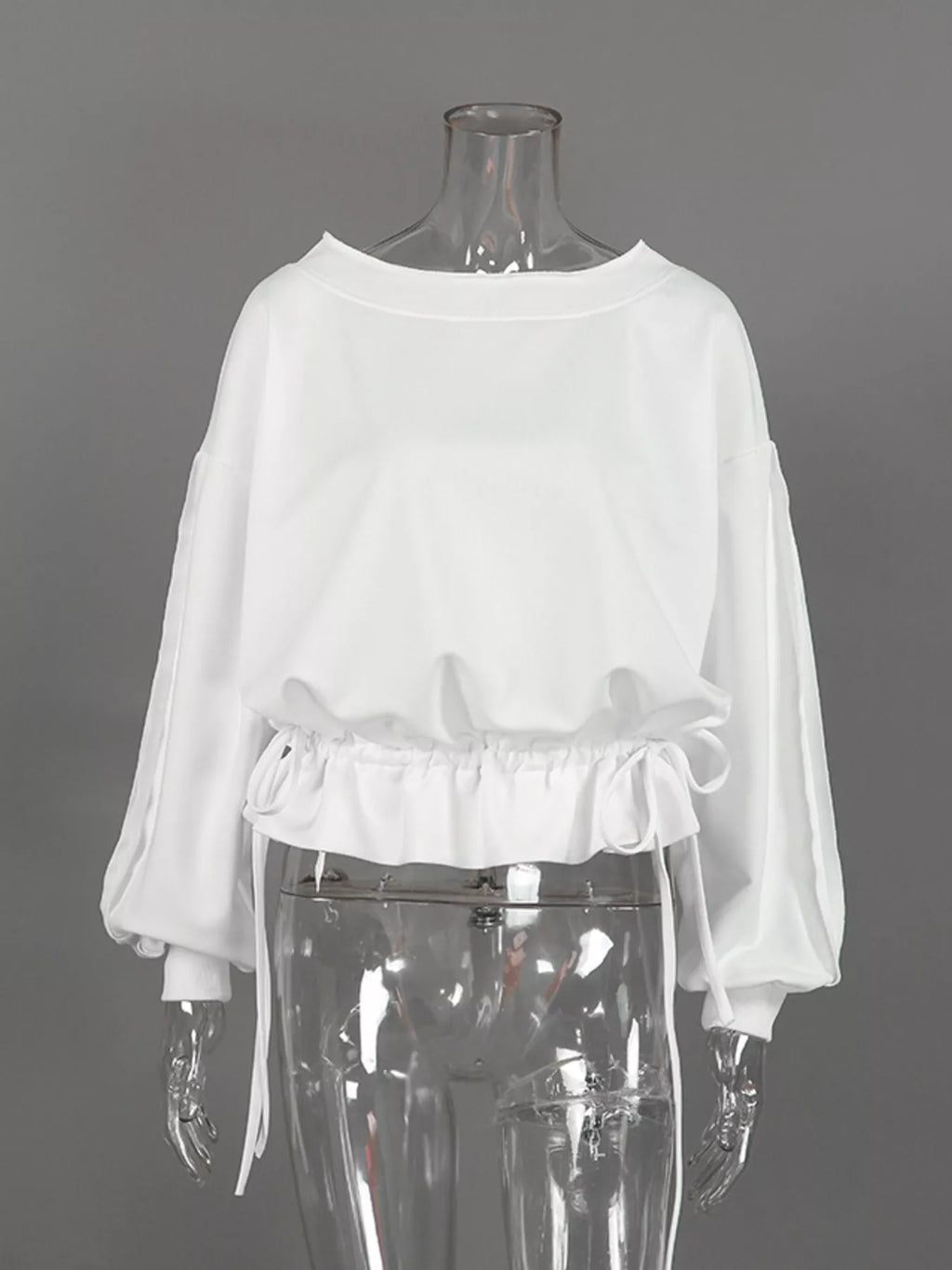 Ruffled Hem One Shoulder Sweatshirt